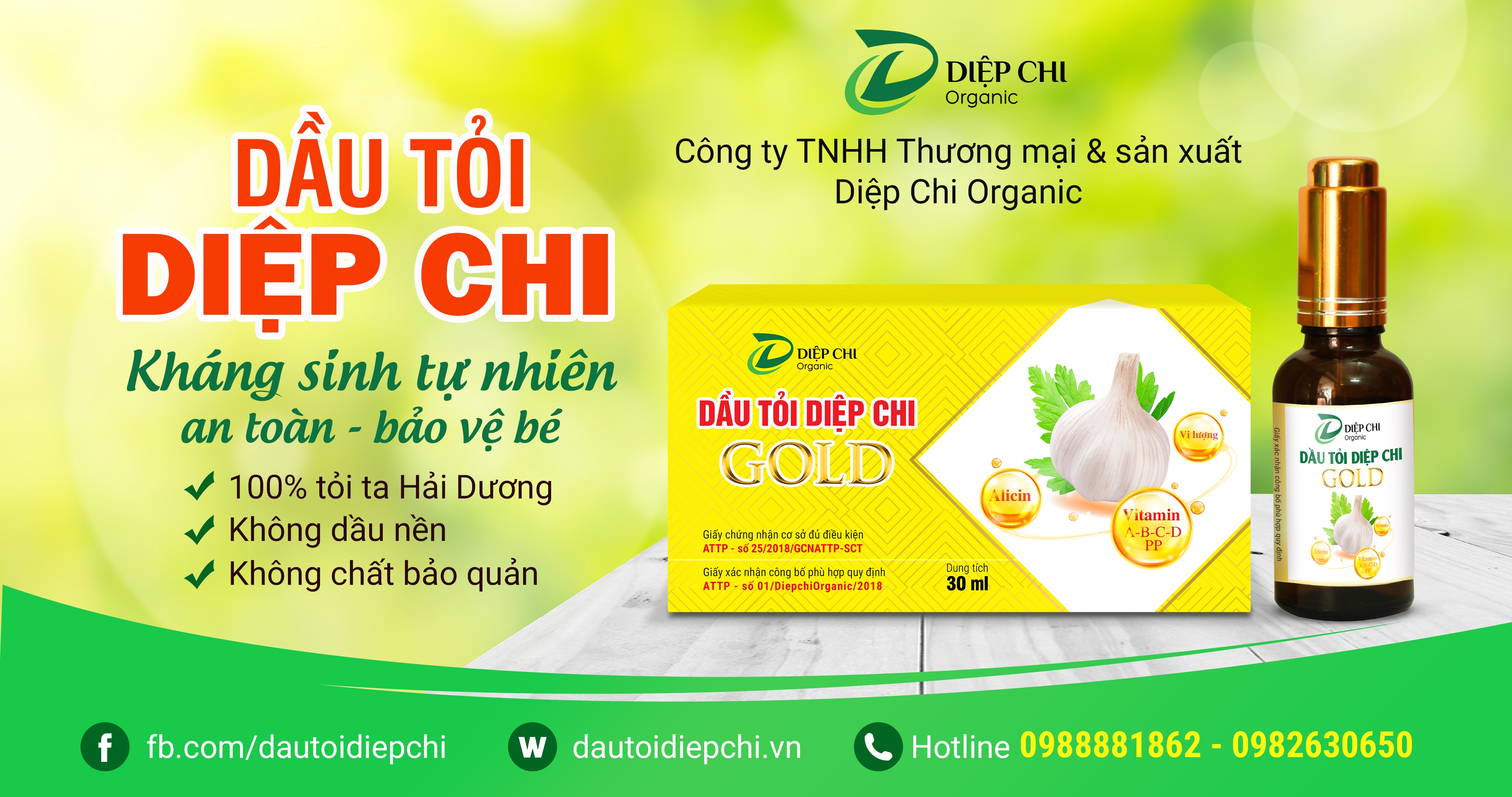 dầu tỏi Diệp Chi gold rất tốt cho sức khỏe của bé